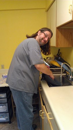 Mark washing dishes